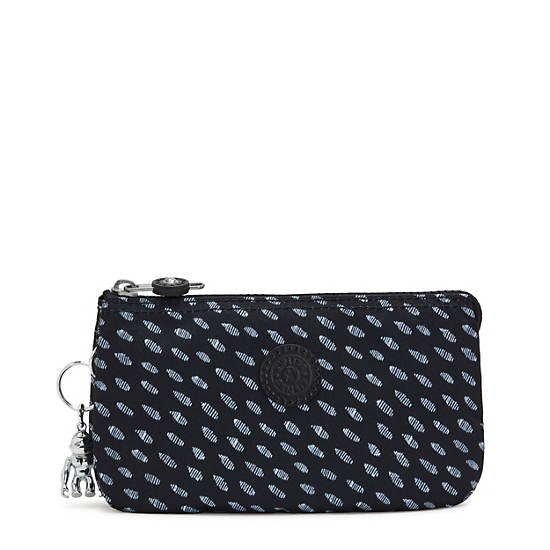 Kipling Creativity Large Printed Pouch Tassen Zwart Wit | BE 2092SG